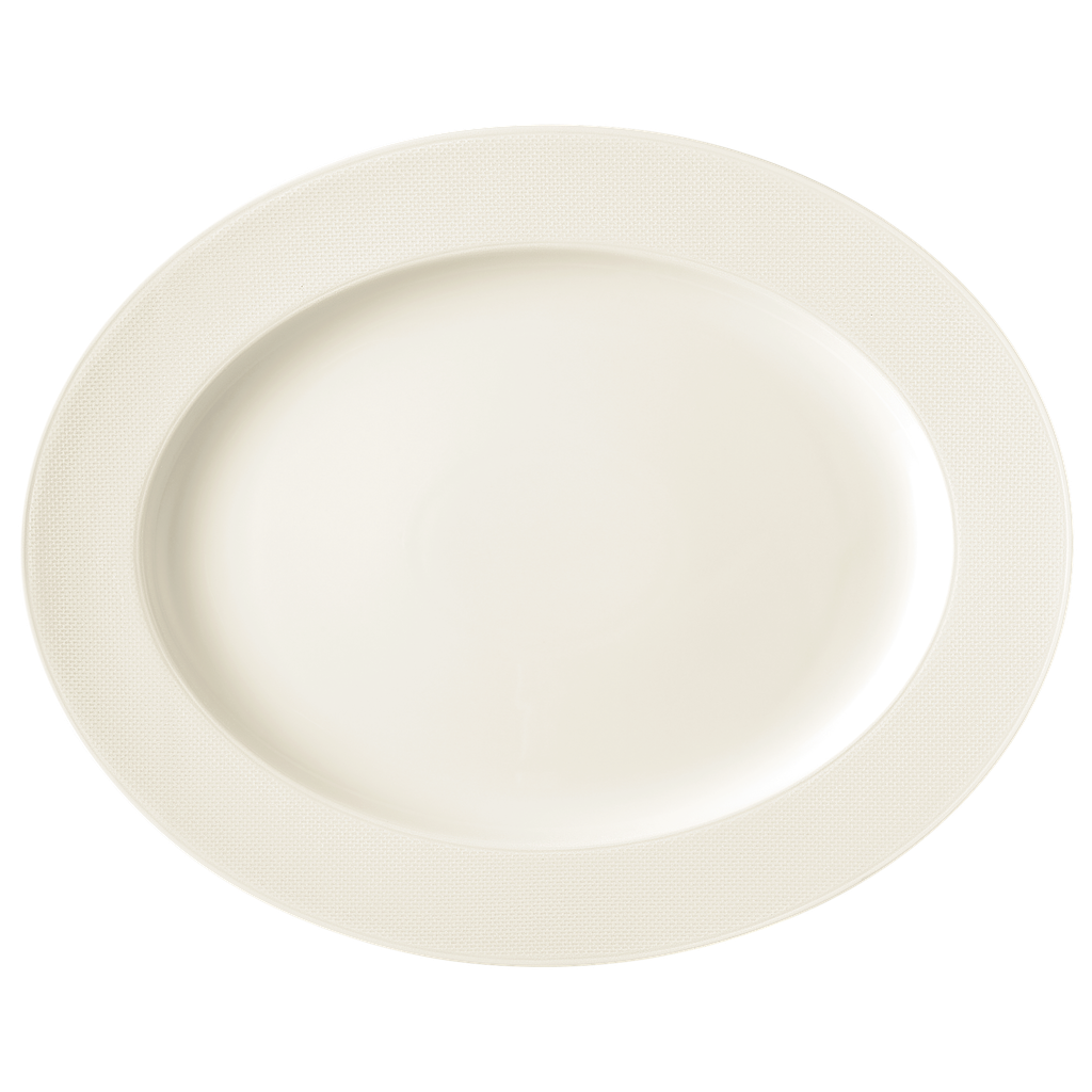 Platte oval, 38cm, , cremeweiß 387x309mm, H=35mm, Diamant