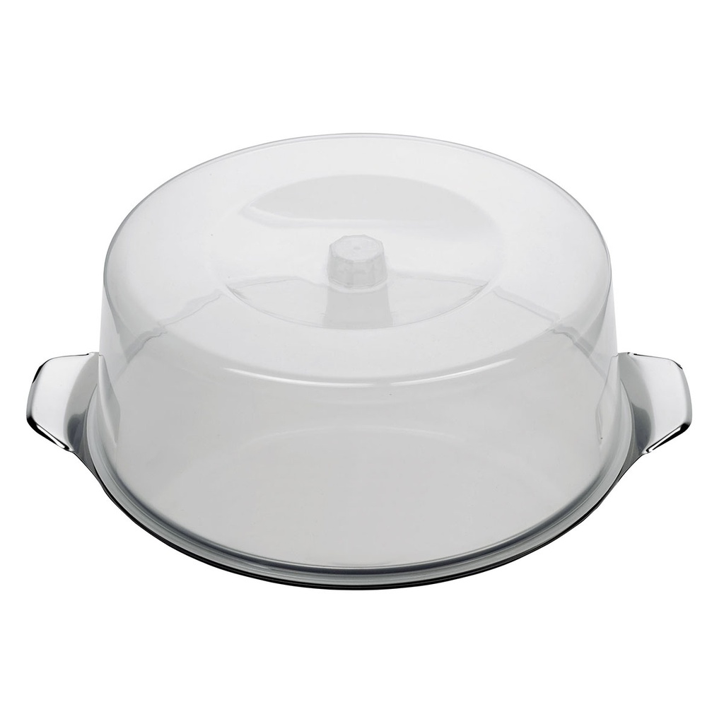 Tortenplatte mit Haube Edelstahl/Kunststoff 11cm Ø30cm,