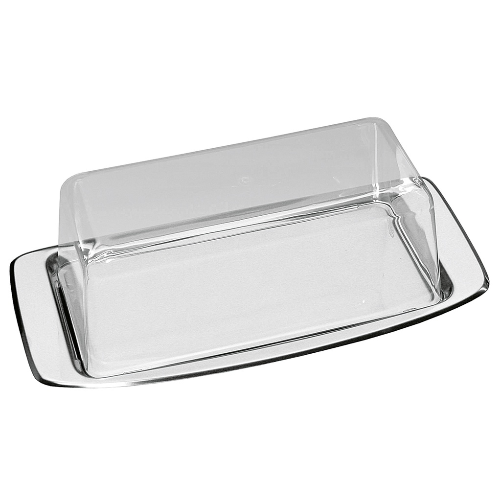 Königskuchenplatte mit Haube Edelstahl/Kunststoff 34,5x17x10,4cm,