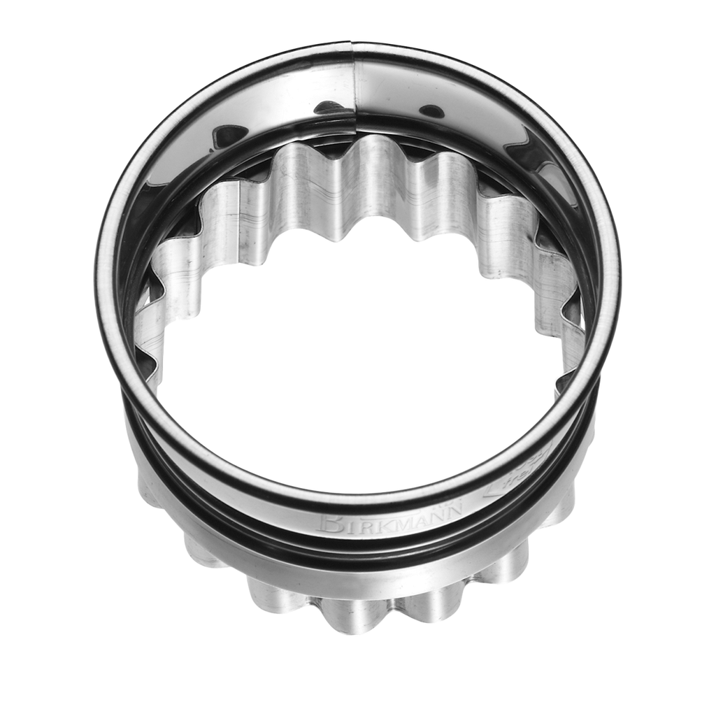 Ausstecherform Kreis gezackt, Edelstahl, 5 cm - Linzer-Unterteil